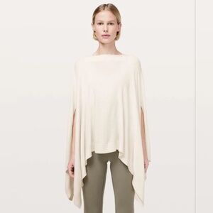 Lululemon Forward Flow Cape in Ivory White One Size Cashmere Blend